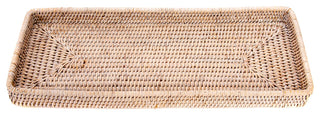 Artifacts Rattan™ Rectangular Vanity Tray, White Wash