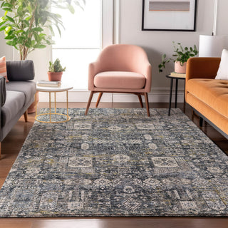 Premium Machine Washable Mayfield AMF637 Charcoal 9' x 12' Rug