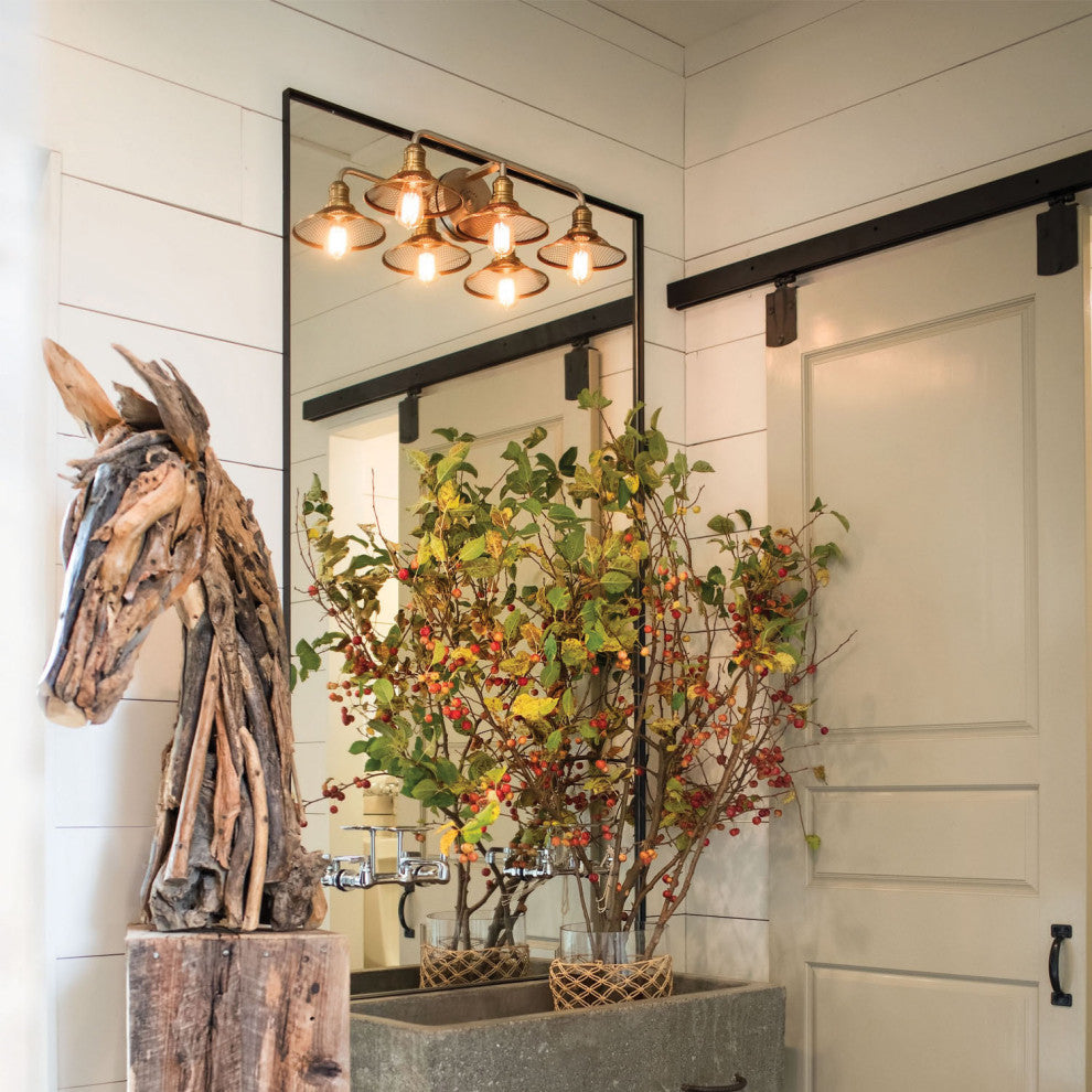 Hinkley Rigby Medium Three Light Vanity, Antique Nickel