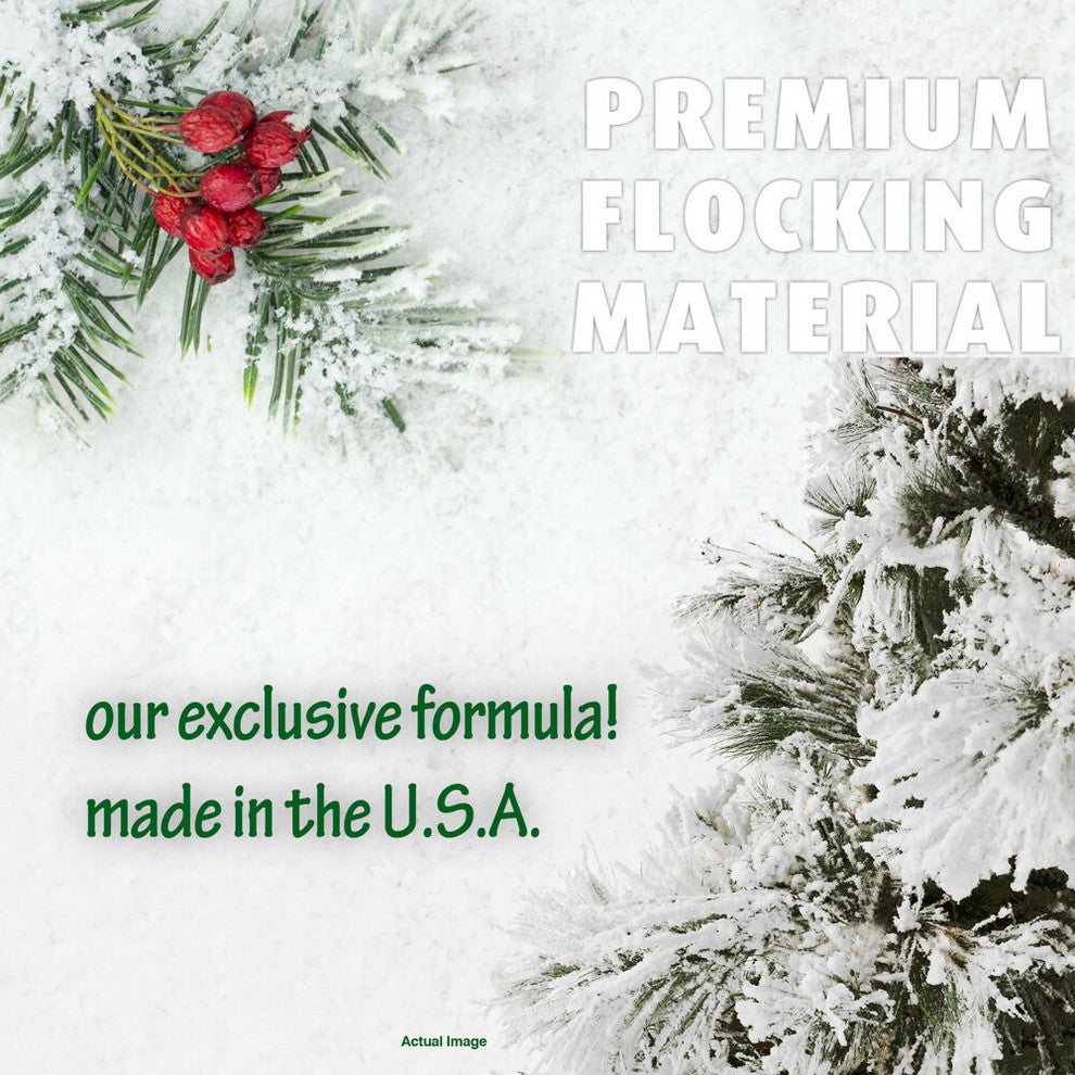 Flocked Snowy Pine Christmas Tree, 12', Without Lights