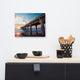 Tranquil Manhattan Beach Pier at Sunset Landscape Photo Canvas Wall Art Print, 12" X 16"