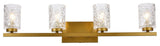 Conor 4-Light Bath Sconce, Brass With Clear Shade