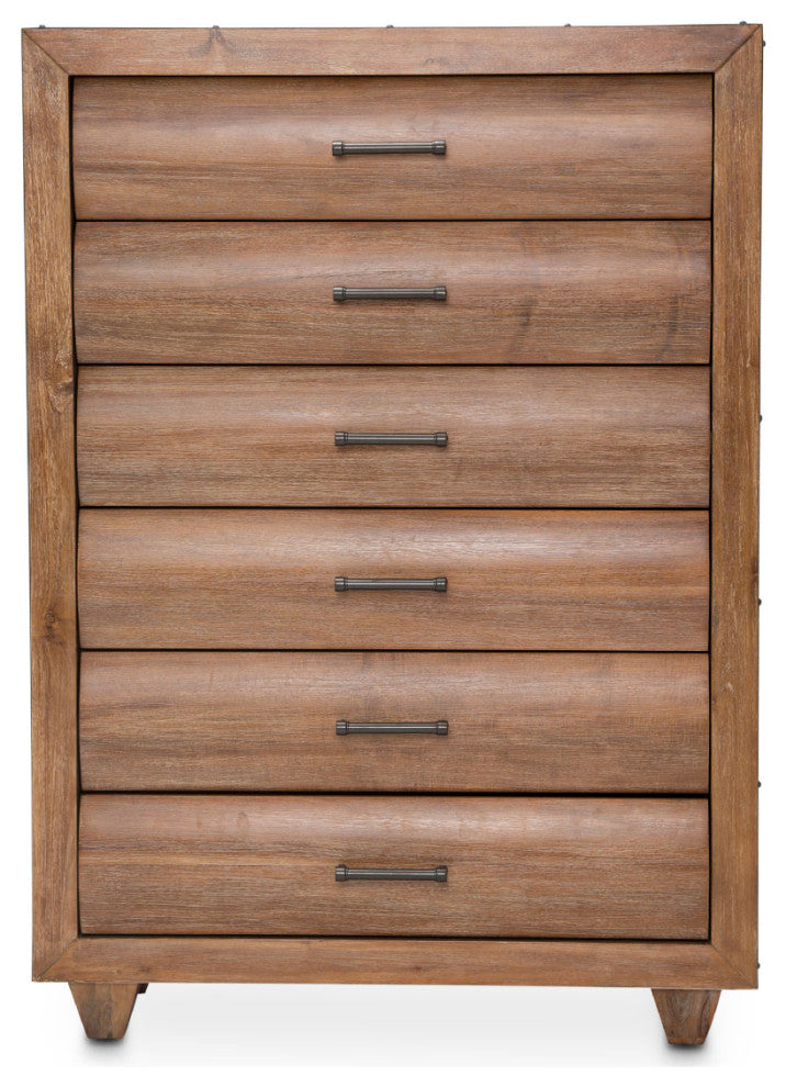 Brooklyn Walk 6-Drawer Wood Chest - Burnt Umber