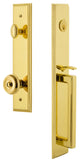 Carre' 1-Piece Dummy Handleset, D Grip and Bouton Knob, Lifetime Brass, 848902