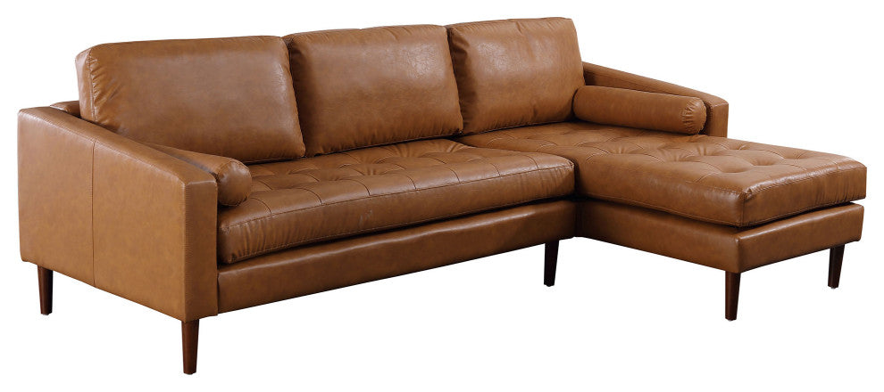 Frederick Modern Contemporary Leather Sofa with Chaise