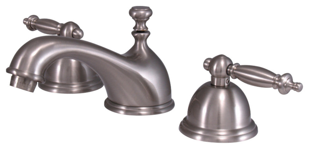 Kingston Brass Widespread Bathroom Faucet With Brass Pop-Up, Brushed Nickel