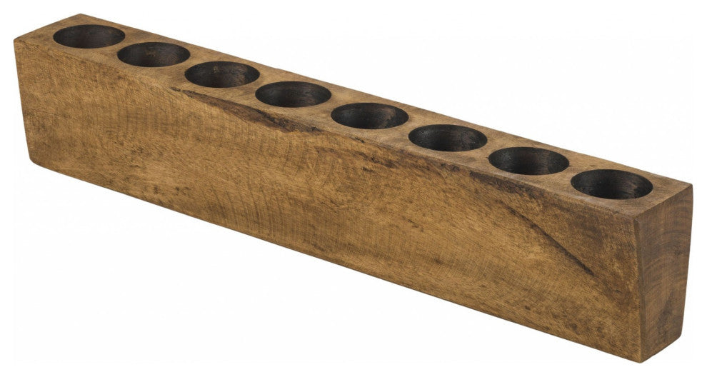 Distressed Maple Stain 8 Hole Sugar Mold Candle Holder
