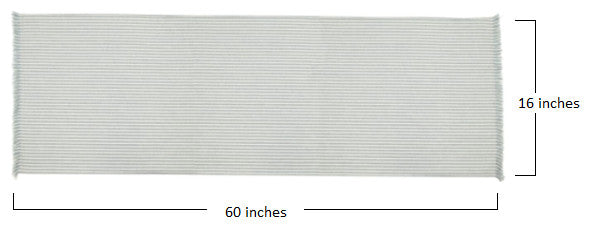 Set of Light Blue Striped Table Runner and Eight Napkins