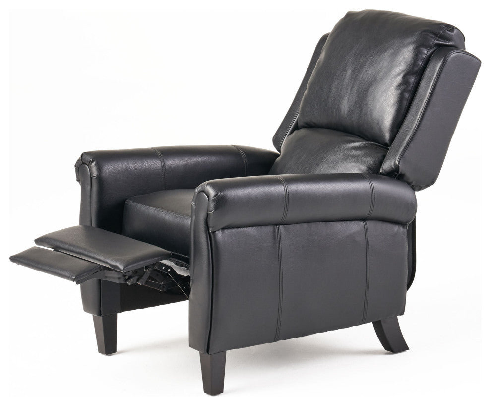 GDF Studio Lloyd Black Leather Recliner Club Chair