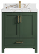Malibu 30 Single Sink Bath Vanity in Lafayette Green 2" Viola Brown