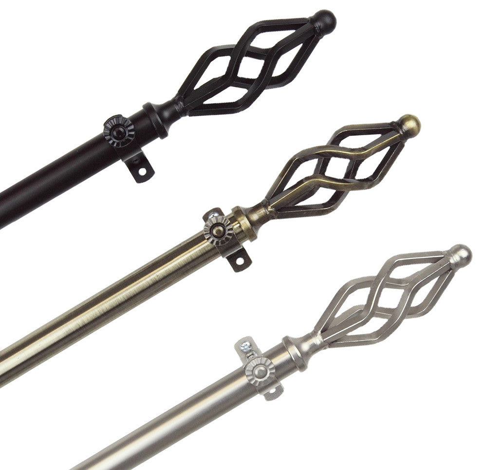Vinci 13/16 inch dia. Curtain Rod, Black, 66-120"
