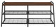 Arlo 42" Industrial Metal and Wood Entry Bench with Shoe Rack - Dark Walnut