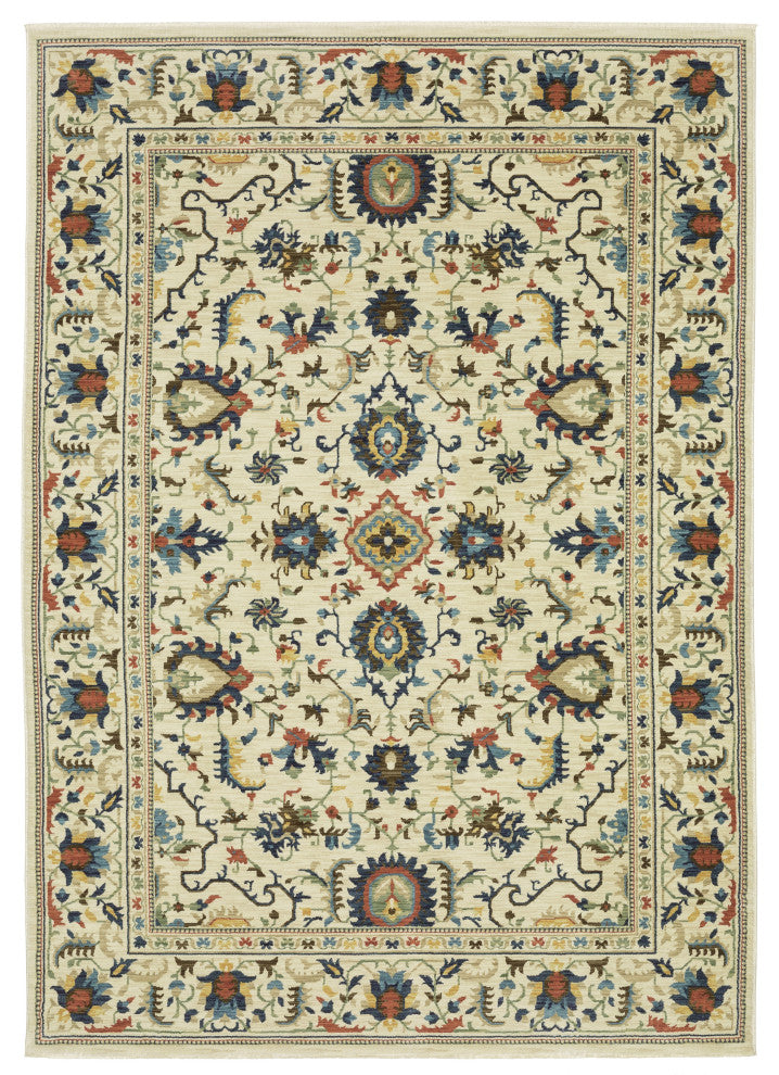 Fabienne Persian Indoor Ivory/Multi Area Rug, Ivory, 9'10"x12'10"