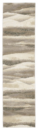 12' Runner Grey Blue and Teal Abstract Power Loom Runner Rug