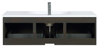 Sant 48 Iron Vanity, Acrylic Top With Sink, Gun Metal Faucet Set, 43 Mirror