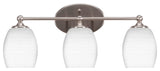 Capri 3-Light Bath Bar, Brushed Nickel/White Matrix