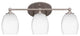 Capri 3-Light Bath Bar, Brushed Nickel/White Matrix