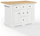 Contemporary Kitchen Island, Spacious Natural Top & Plenty Storage Space, White