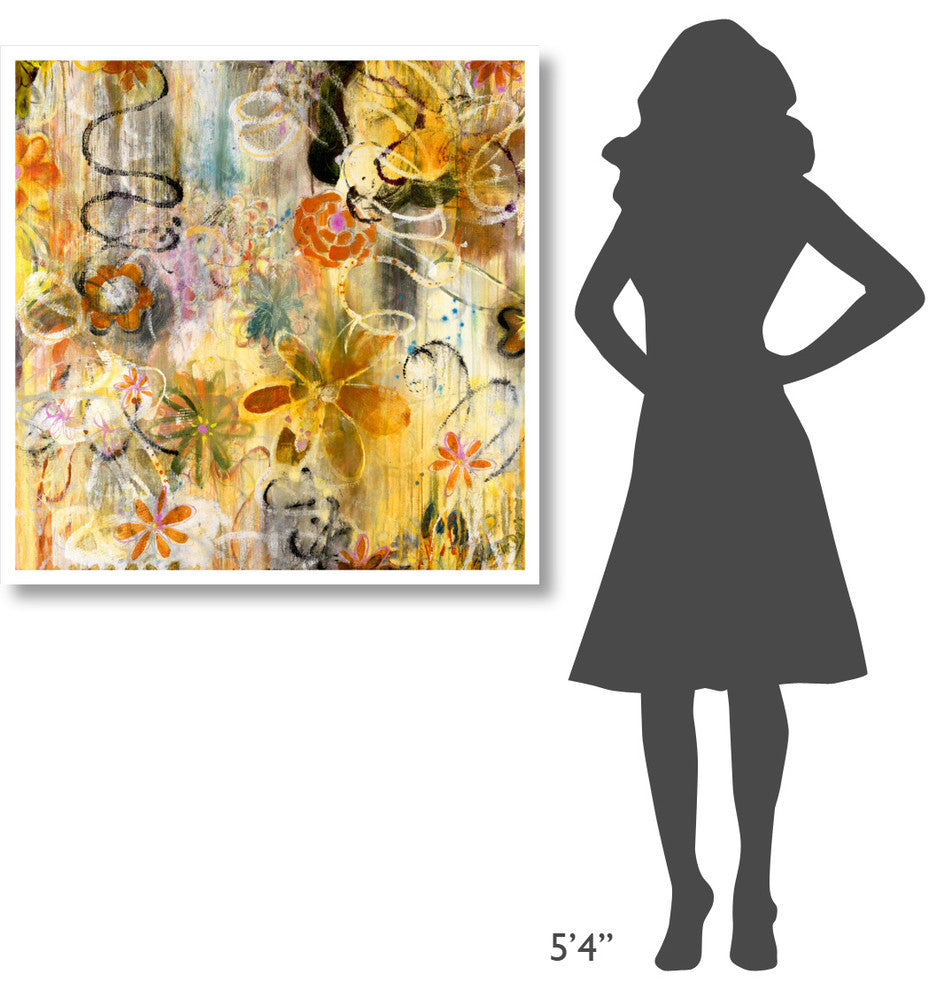 "Garden of wonderful Dreams" Digital Paper Print by Joan Elan Davis, 38"x38"