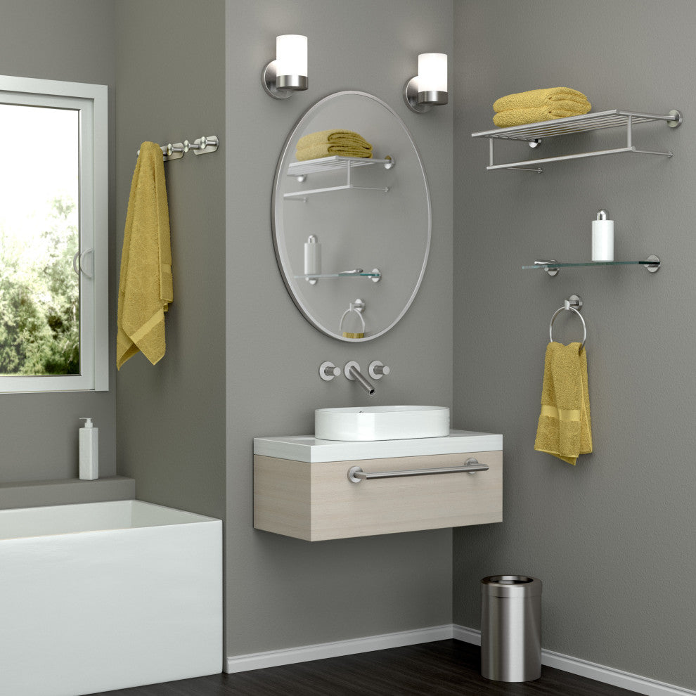 Glam Minimalist Towel Rack, Satin Nickel