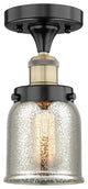 Bell-1 Light 5" Semi-Flush Mount-Black Antique Brass-Silver Plated Mercury Glass