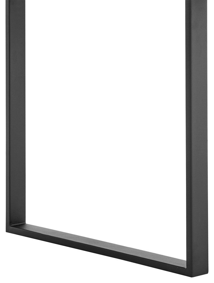 Fenton Rectangular 71" Dining Table, Charcoal Top and Black Base