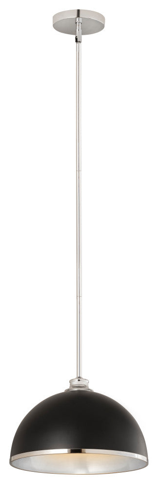 Zlite 1004P14-MB-CH 1-Light Pendant, Matte Black