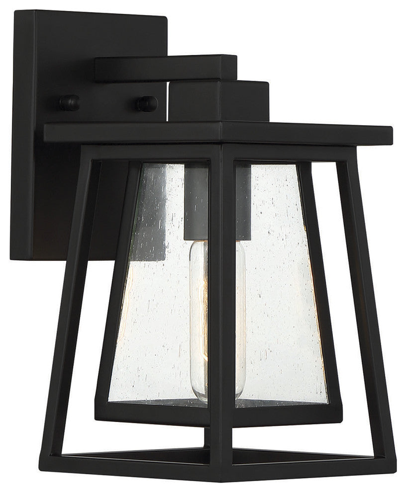 Denver 1-Light Outdoor Wall Lantern, Matte Black