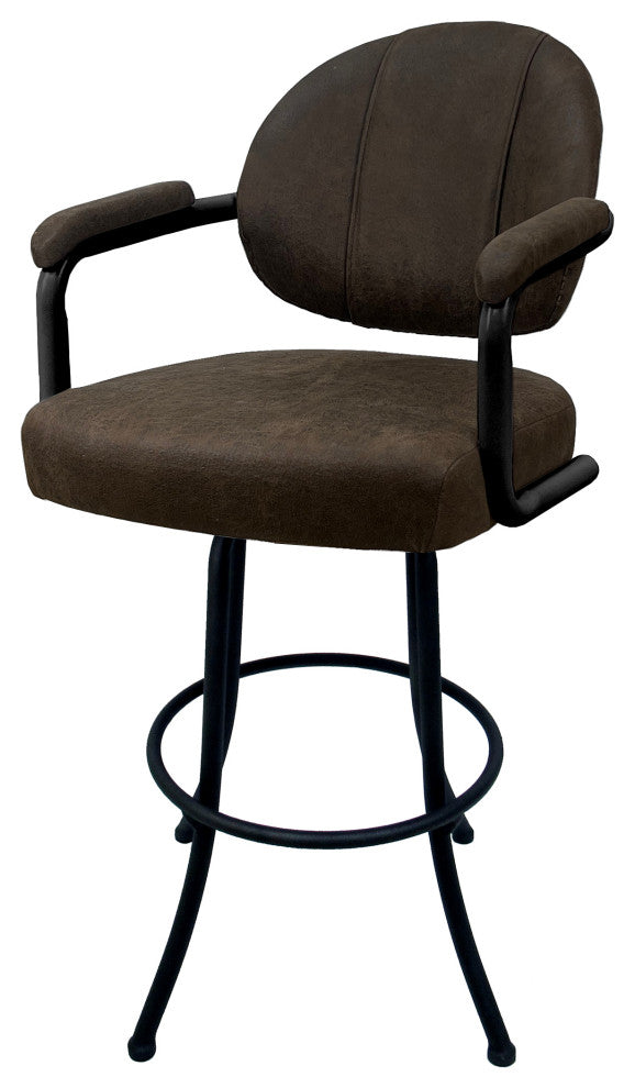 M-70 Swivel Stool With Metal Frame, Northwest Whiskey, Black, 26"