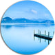 Beautiful Pier In Sea, Seascape Photo Round Wall Art, 23"