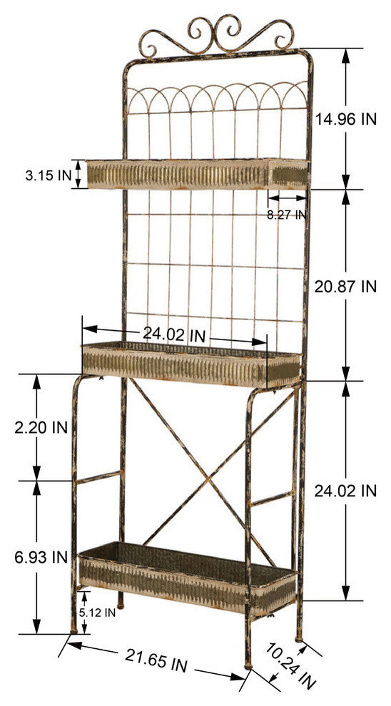 68''H Farmhouse Metal Planter Stand