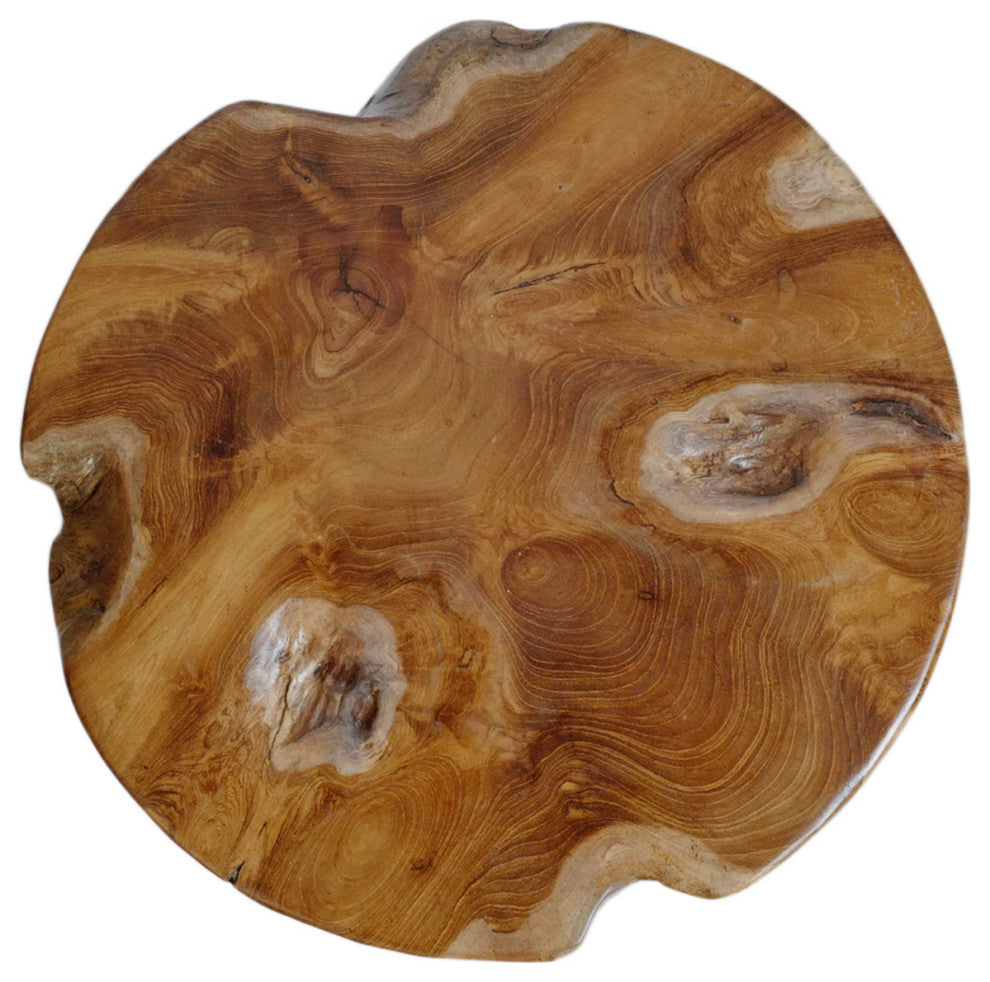 Organic Teak Root 3 Leg Stool
