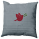 Noel Bird Decorative Throw Pillow, Gray, 26"x26"