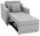 Homrest Sleeper Sofa Bed 3-in-1 Convertible Chair, Light Gray