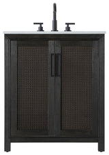 Home Living 30" Single Bathroom Vanity, Chocolate Oak