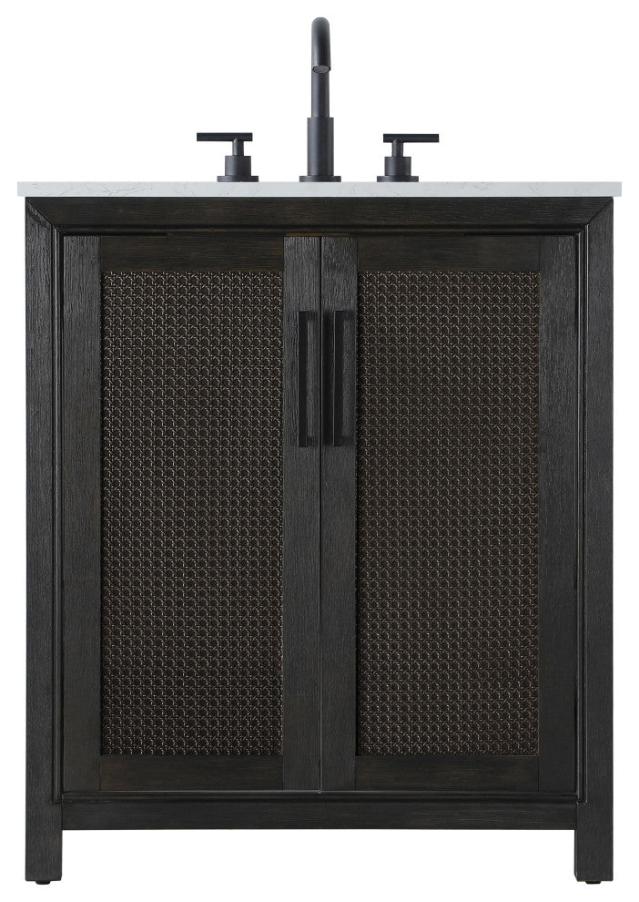 Home Living 30" Single Bathroom Vanity, Chocolate Oak
