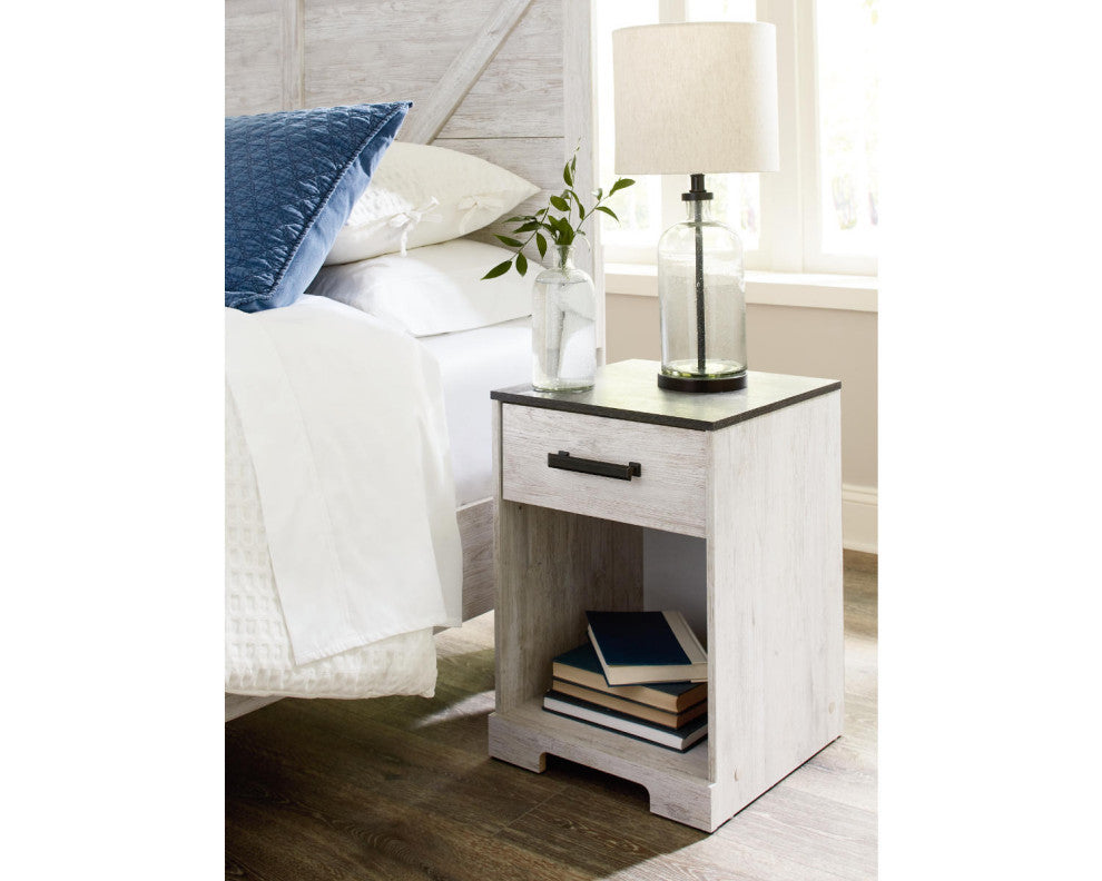 Shawburn Whitewash/Charcoal Gray Nightstand