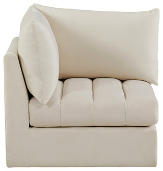 Jacob Velvet Upholstered Modular Corner Chair, Cream