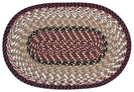Burgundy/Mustard Oval Placemat, 13"x19"