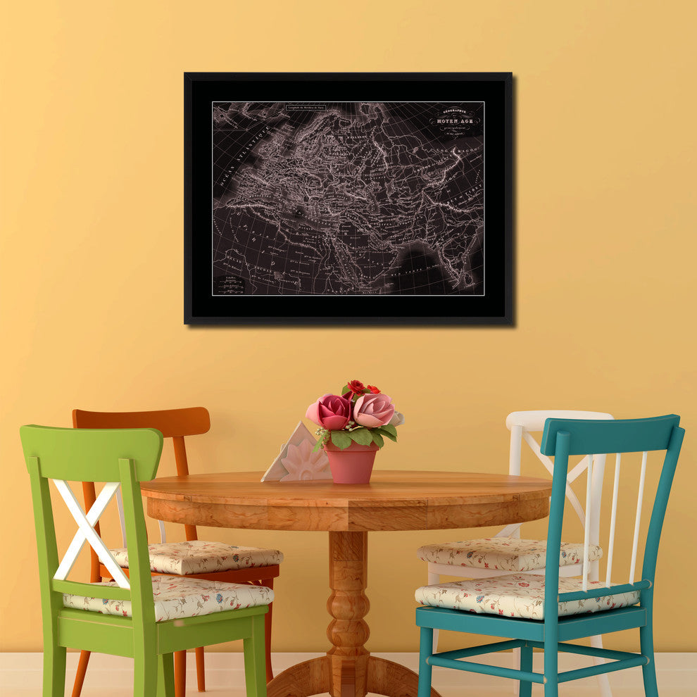 Europe In The Middle Ages Crusades Vintage Vivid Sepia Map Canvas, 16"x21"