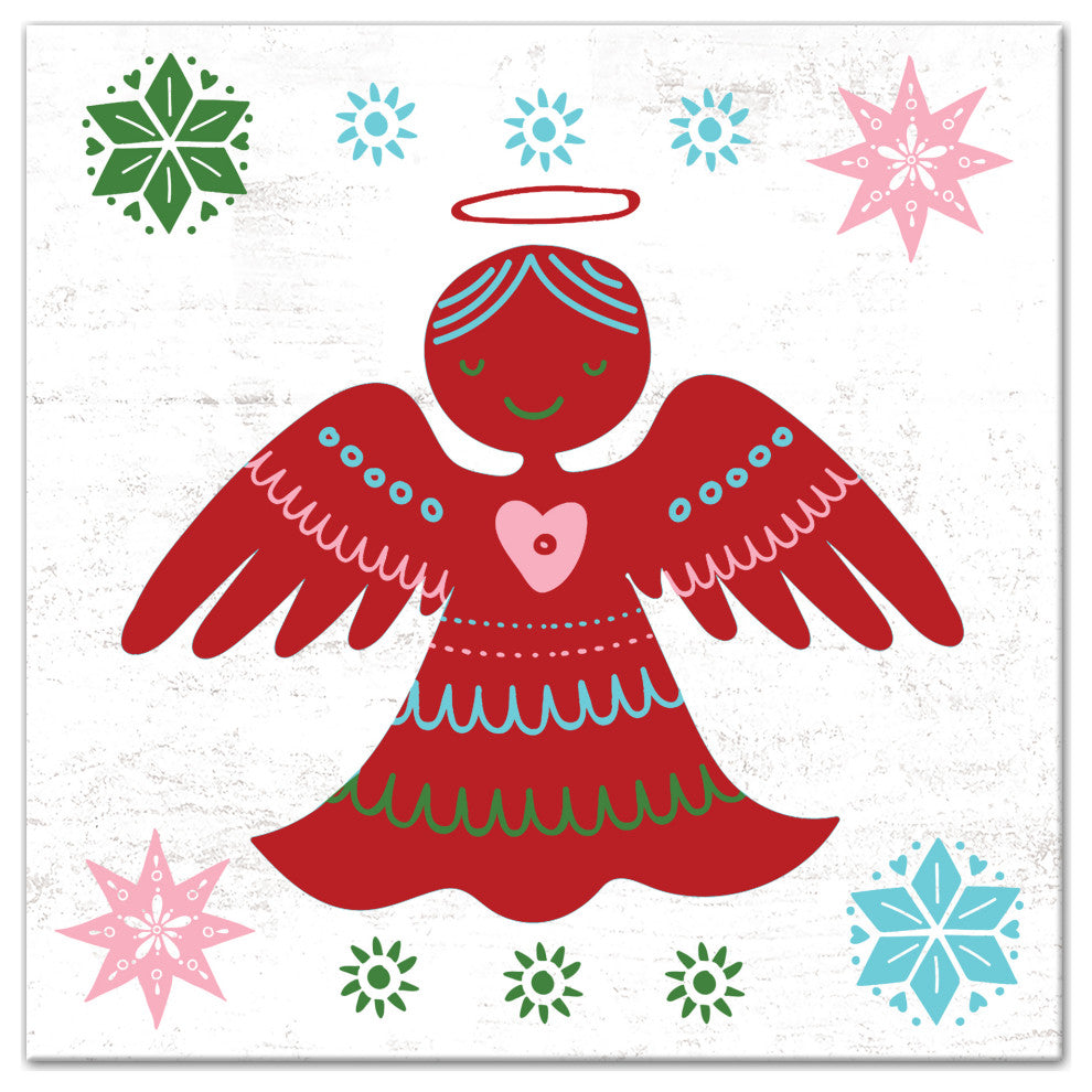 Simple Red Angel 20x20 Canvas Wall Art