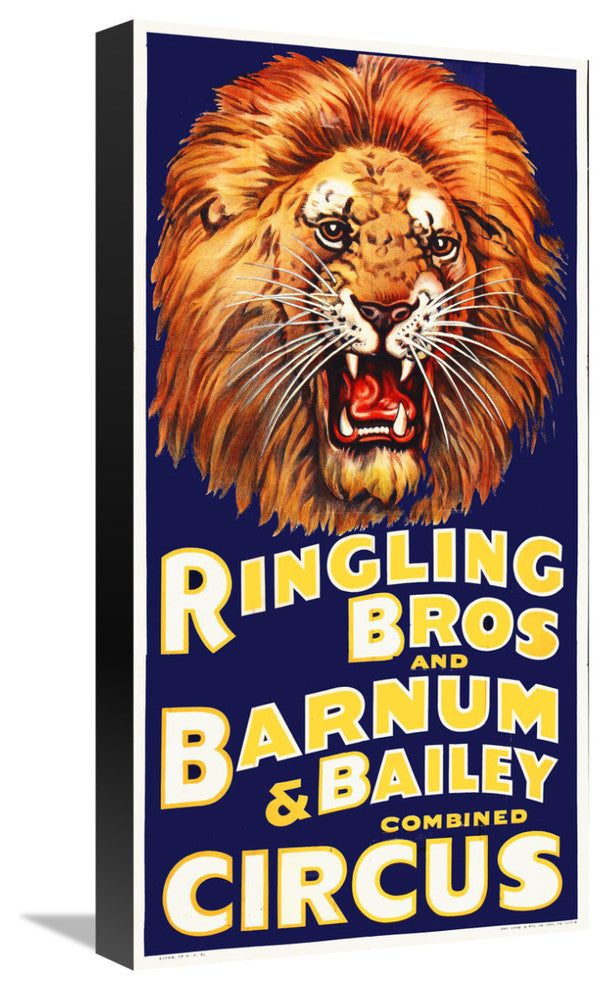 "Ringling Bros" Stretched Canvas Giclee by Hollywood Photo Archive, 11x22"