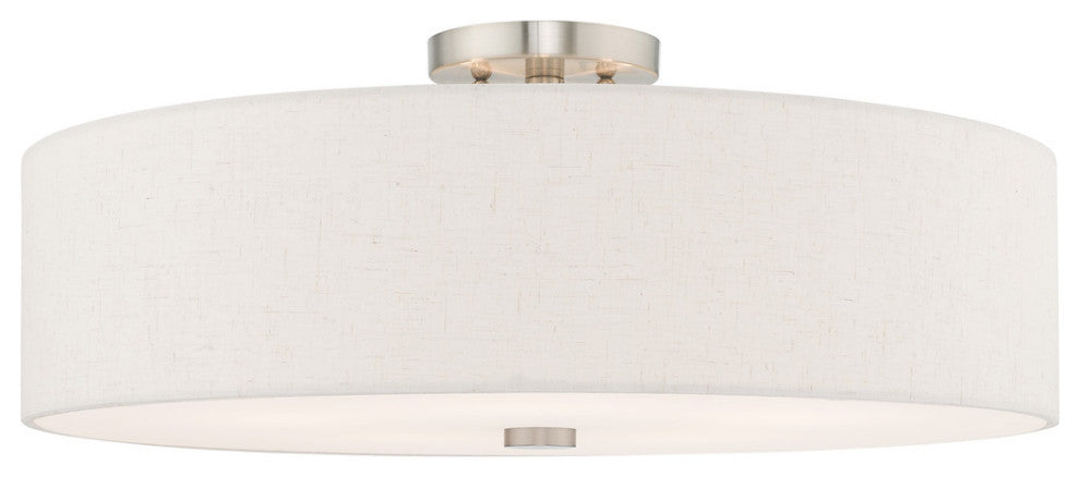 LIVEX LIGHTING 52141-91 Meridian 5-Light Ceiling Mount, Brushed Nickel