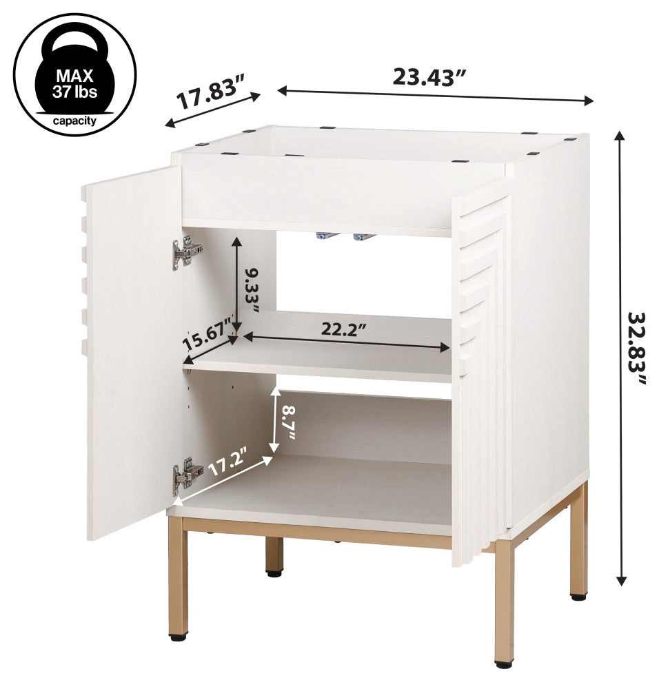 Rowan Geometric 2-Shelf Bath Vanity Cabinet Only, Sink Basin Not Included
