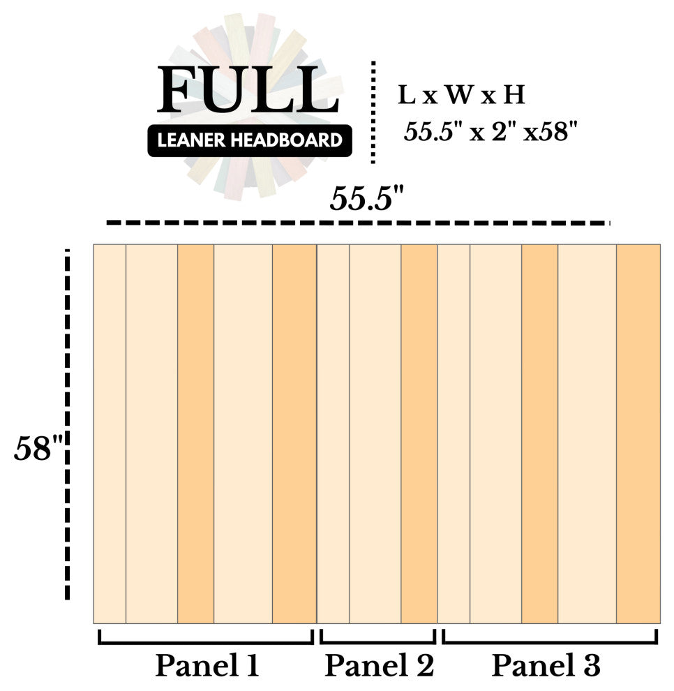 Handcrafted Headboard, Leaner Style, Summer Mix, Full