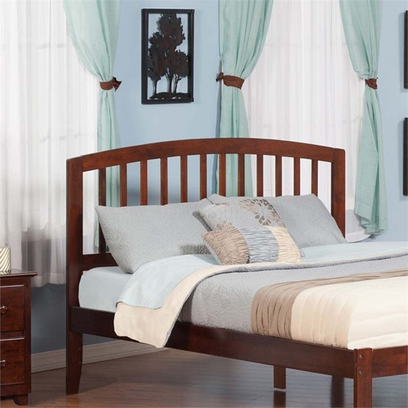 AFI Richmond King Wood Headboard with USB Charging Station in Walnut