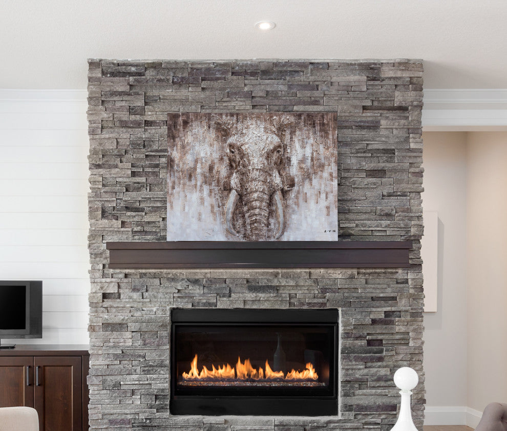 "An Elephant's Tusk Hand Painted" Canvas Artwork, 48"x36"