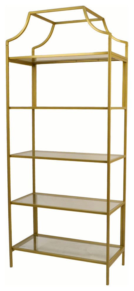 Palmer 5 Tier Glass Shelf Bookcase