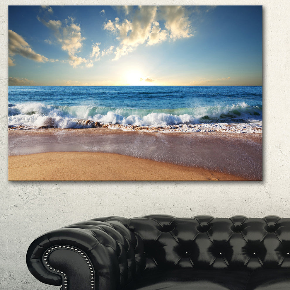 "Sea Sunset" Seascape Photography Canvas Art Print, 40"x20"