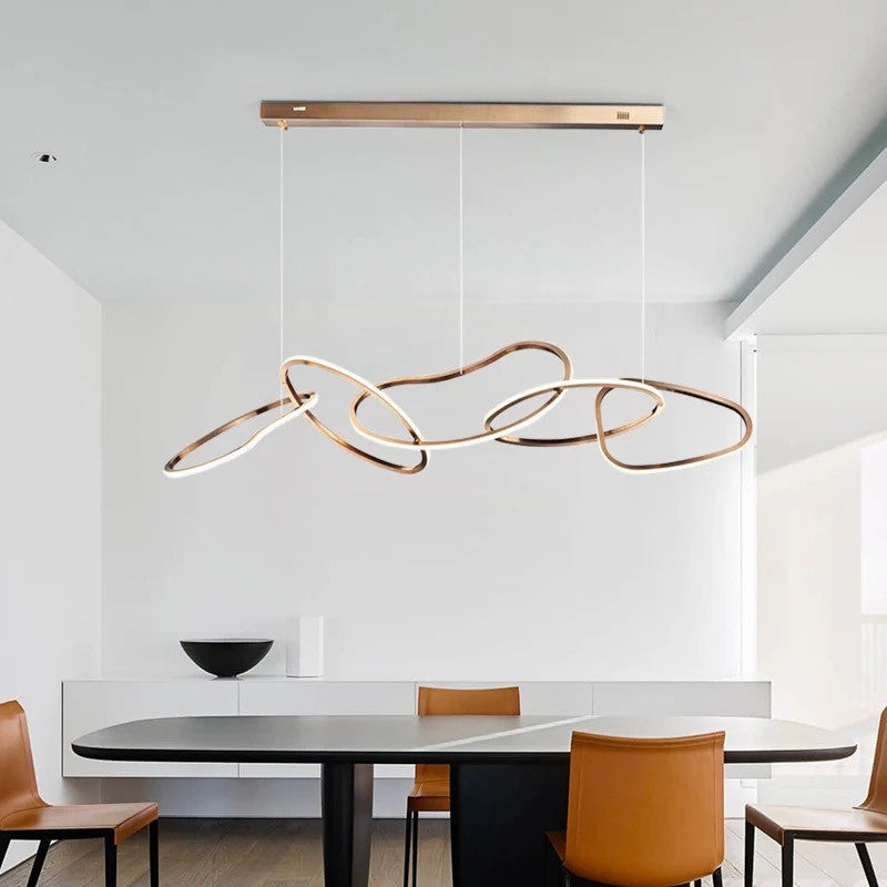 Akari Circular Chandelier Lighting, L59"